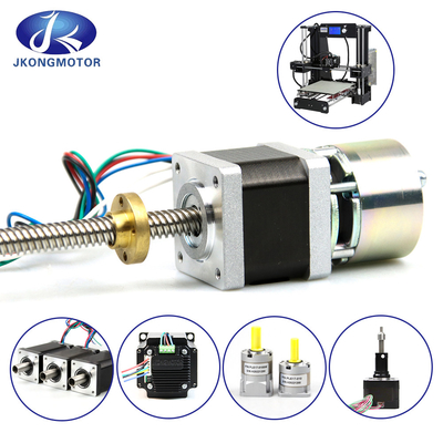 Jkongmotor NEMA 8/11/14/17/23/24/34 T5/T8/T10 লিড স্ক্রু স্টেপ মোটর সহ ট্রাপিজয়েডাল থ্রেড স্ক্রু লিনিয়ার স্টেপার মোটর