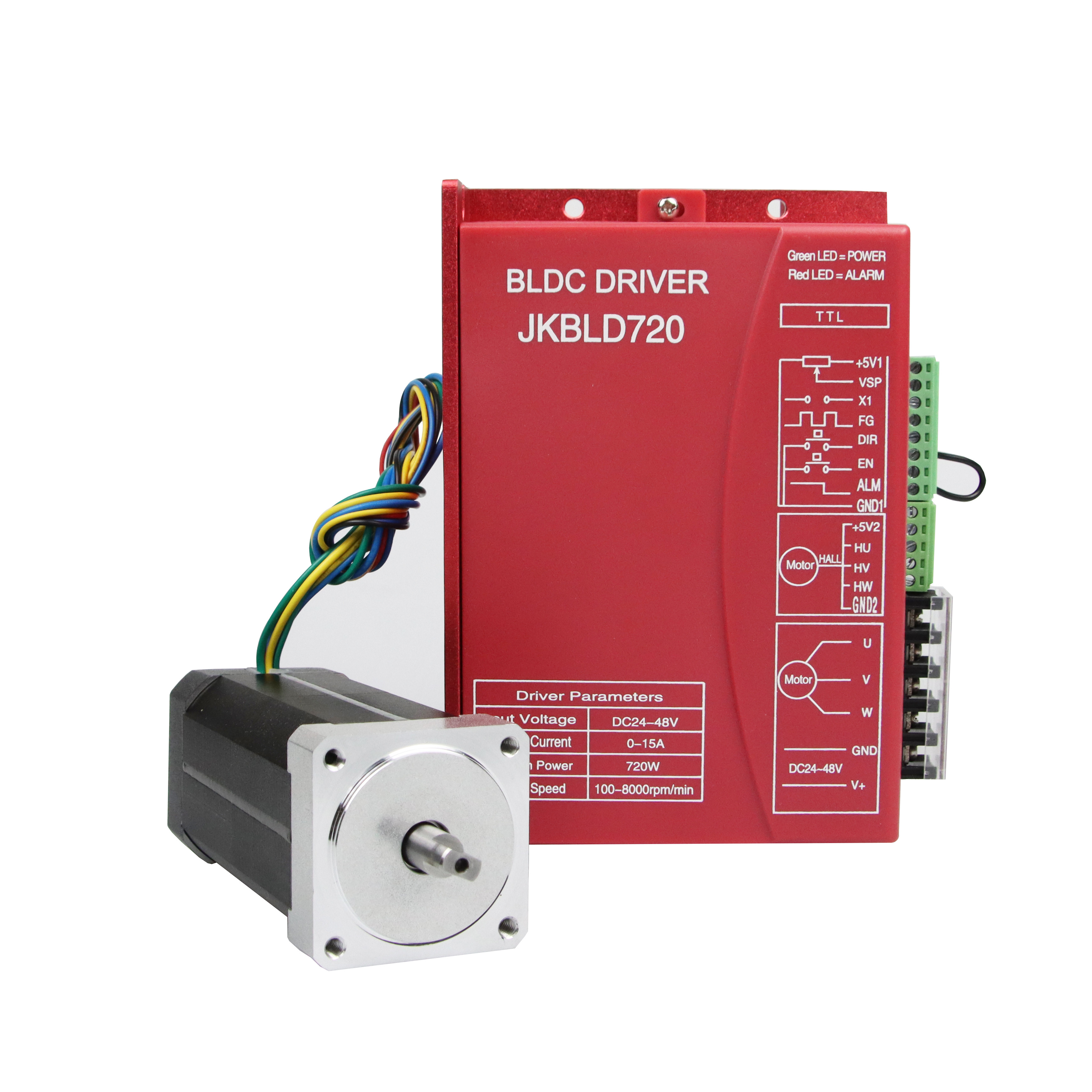 JKBLD720 Brushless Dc মোটর ড্রাইভার Bldc কন্ট্রোলার 24VDC - 48VDC 0A - 15A 0 - 720w